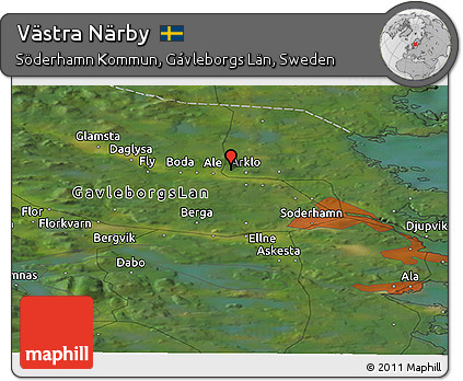 Satellite Panoramic Map of Västra Närby
