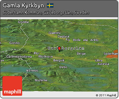Satellite Panoramic Map of Gamla Kyrkbyn