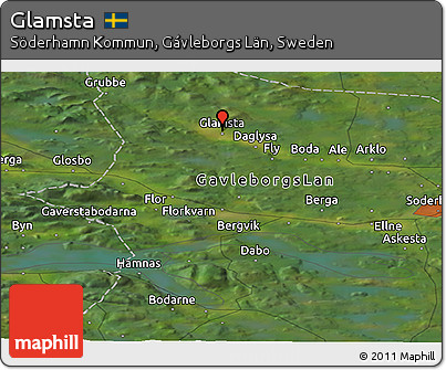 Satellite Panoramic Map of Glamsta