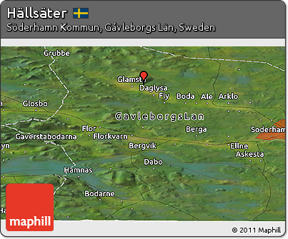 Satellite Panoramic Map of Hällsäter