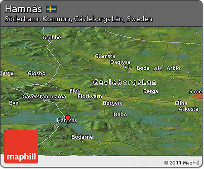 Satellite Panoramic Map of Hamnäs