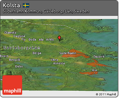 Satellite Panoramic Map of Kolsta