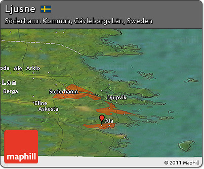 Satellite Panoramic Map of Ljusne