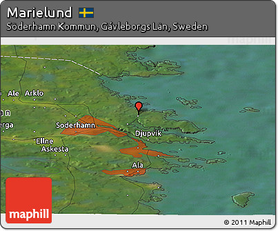 Satellite Panoramic Map of Marielund