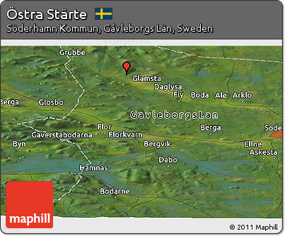 Satellite Panoramic Map of Östra Stärte