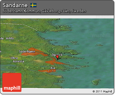 Satellite Panoramic Map of Sandarne