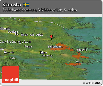 Satellite Panoramic Map of Skensta