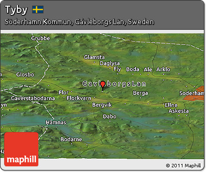 Satellite Panoramic Map of Tyby
