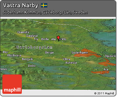Satellite Panoramic Map of Västra Närby
