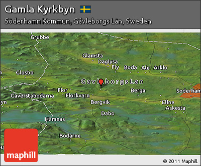 Satellite Panoramic Map of Gamla Kyrkbyn