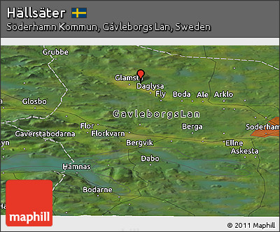 Satellite Panoramic Map of Hällsäter