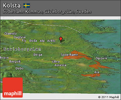 Satellite Panoramic Map of Kolsta