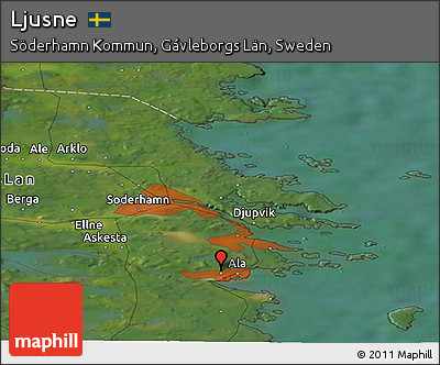Satellite Panoramic Map of Ljusne