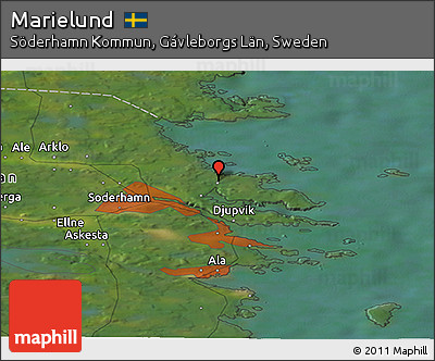 Satellite Panoramic Map of Marielund