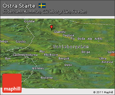 Satellite Panoramic Map of Östra Stärte