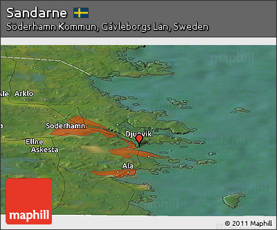 Satellite Panoramic Map of Sandarne