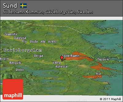 Satellite Panoramic Map of Sund