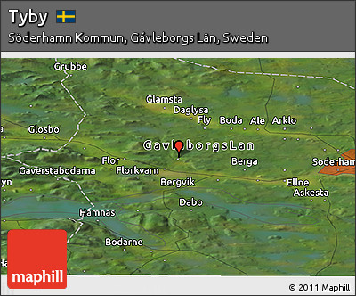 Satellite Panoramic Map of Tyby