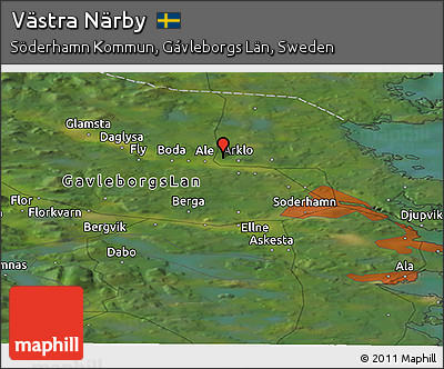Satellite Panoramic Map of Västra Närby