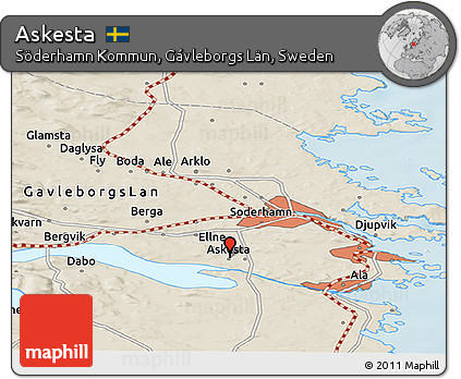 Shaded Relief Panoramic Map of Askesta