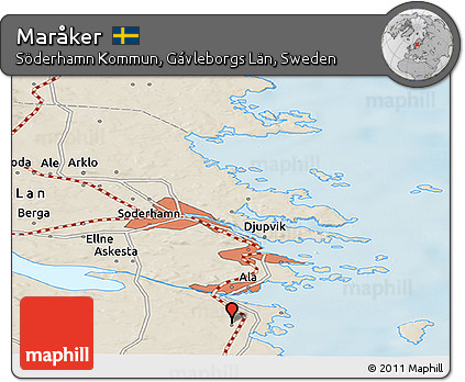 Shaded Relief Panoramic Map of Maråker