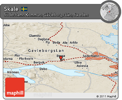 Shaded Relief Panoramic Map of Skale