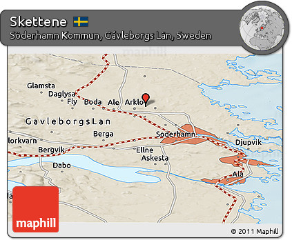 Shaded Relief Panoramic Map of Skettene