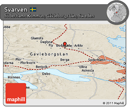 Shaded Relief Panoramic Map of Svarven