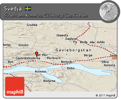 Shaded Relief Panoramic Map of Svedja