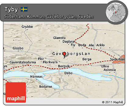 Shaded Relief Panoramic Map of Tyby