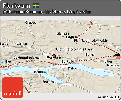 Shaded Relief Panoramic Map of Florkvarn