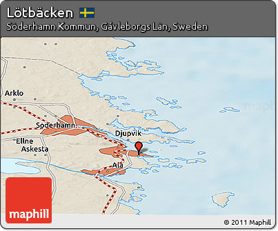 Shaded Relief Panoramic Map of Lötbäcken