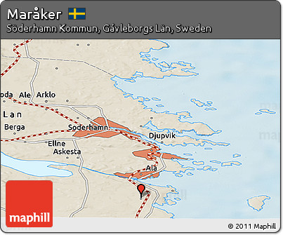 Shaded Relief Panoramic Map of Maråker