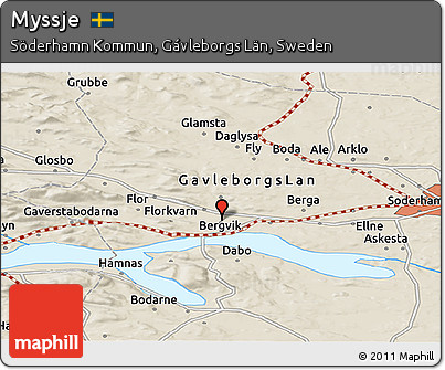 Shaded Relief Panoramic Map of Myssje