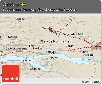 Shaded Relief Panoramic Map of Orsten