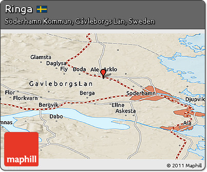 Shaded Relief Panoramic Map of Ringa