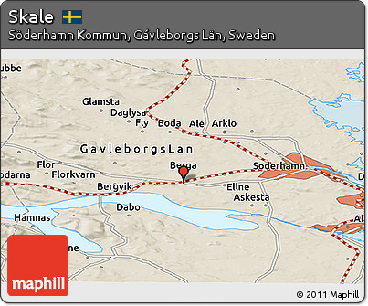 Shaded Relief Panoramic Map of Skale