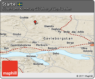 Shaded Relief Panoramic Map of Stärte