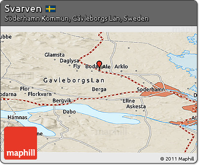 Shaded Relief Panoramic Map of Svarven
