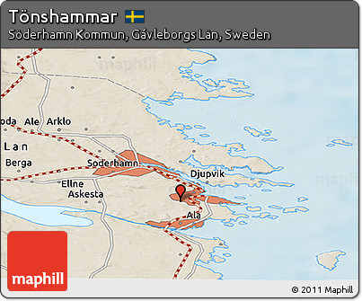 Shaded Relief Panoramic Map of Tönshammar