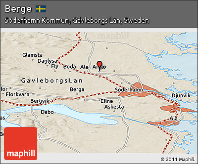 Shaded Relief Panoramic Map of Berge