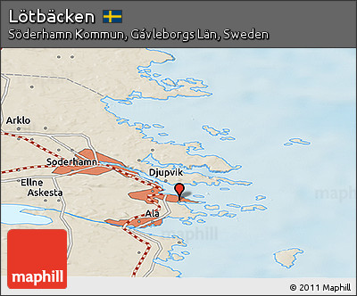 Shaded Relief Panoramic Map of Lötbäcken