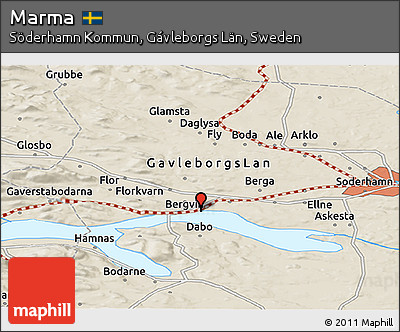 Shaded Relief Panoramic Map of Marma