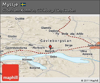 Shaded Relief Panoramic Map of Myssje