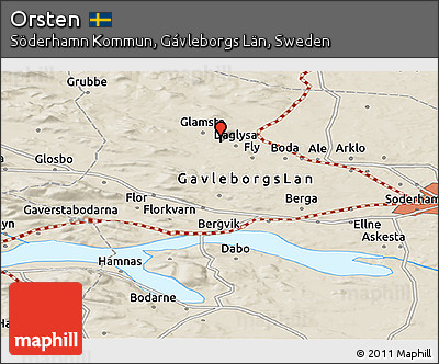 Shaded Relief Panoramic Map of Orsten