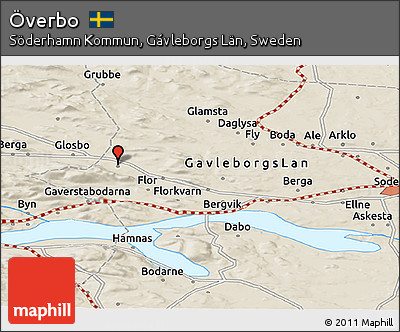 Shaded Relief Panoramic Map of Överbo