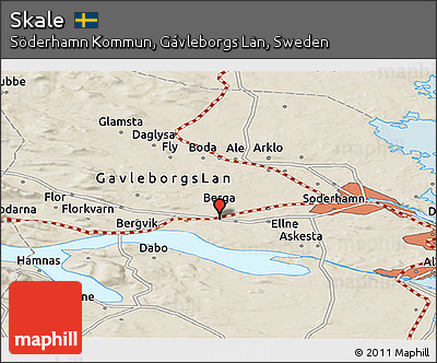 Shaded Relief Panoramic Map of Skale