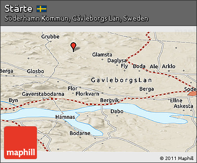 Shaded Relief Panoramic Map of Stärte