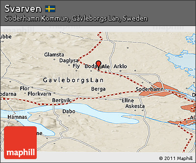 Shaded Relief Panoramic Map of Svarven