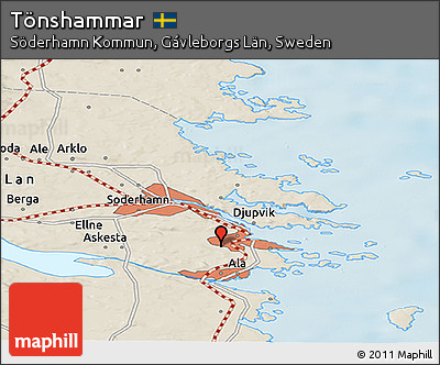 Shaded Relief Panoramic Map of Tönshammar